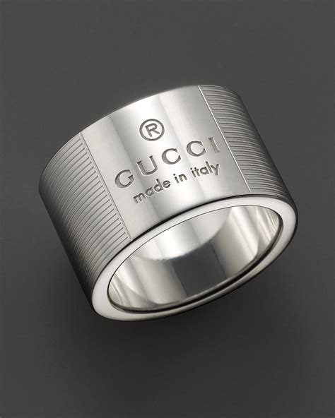 gucci sterling silver trademark stripes ring|Gucci trademark ring.